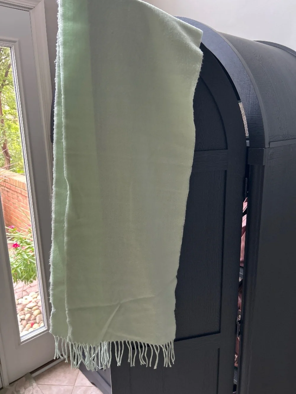 Mint green cashmere scarf